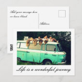 ポストカード - 人生は素晴らしい旅 (正面/裏面)