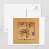 ポストカード – 回転木馬キリン (正面/裏面)