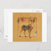 ポストカード – 回転木馬トナカイまたはエルク (正面/裏面)