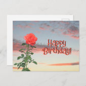 ポストカード - 夕焼けのバラ (正面/裏面)