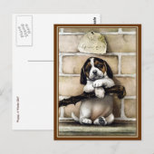 ポストカード： "子犬、4週間の古い" ポストカード (正面/裏面)