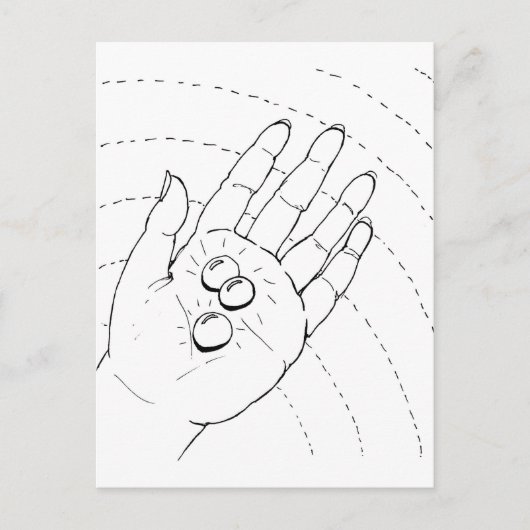 ポストカード – 宝石の付いた手 (正面)