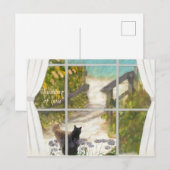ポストカード 想い出のあなたへ 猫と海 (正面/裏面)