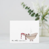 ポストカード「手足を休める」雪だるま ポストカード (スタンド正面)