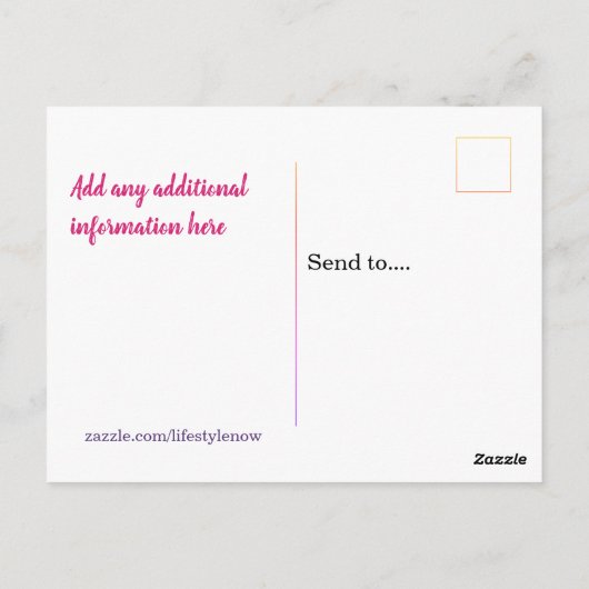 ポストカード – 日付を保存 (裏面)