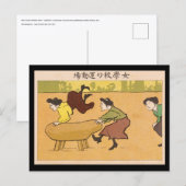 ポストカード - 日本の浮世絵女子学校運動会 (正面/裏面)