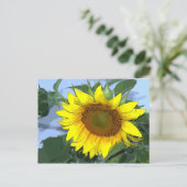 ポストカード　漫画効果の黄色いひまわり ポストカード (スタンド正面)