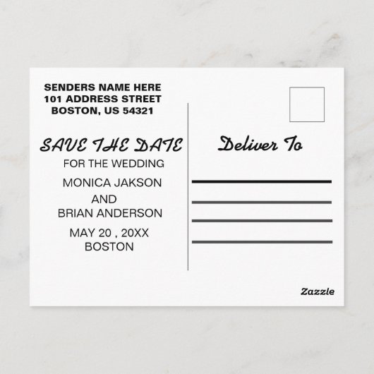 ポストカード、結婚のポストカード、結婚式招待状 ポストカード (裏面)