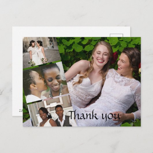 ポストカード - 結婚写真への感謝を込めたオリジナルメッセージ (正面/裏面)