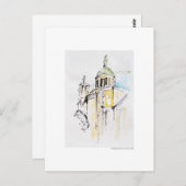 ポストカード 絵 描画 鉛筆 ハノーバー 風景 (正面/裏面)