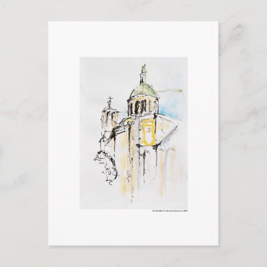 ポストカード 絵 描画 鉛筆 ハノーバー 風景 (正面)