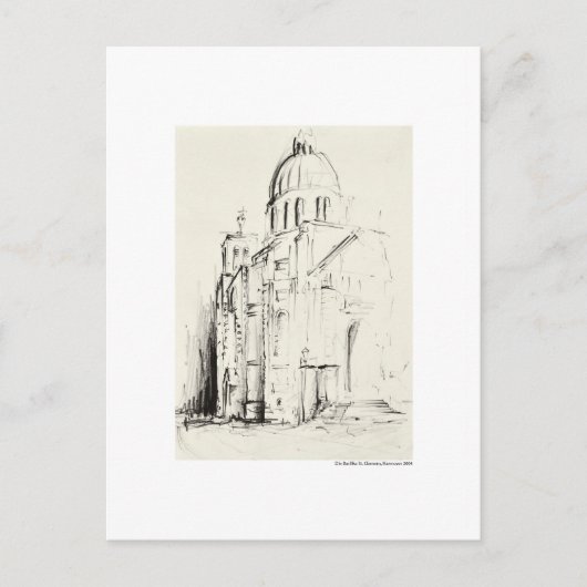 ポストカード 絵 描画 鉛筆 ハノーバー 風景 (正面)