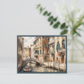 ポストカード 美しいベネチアの水彩画 旅行 (スタンド正面)