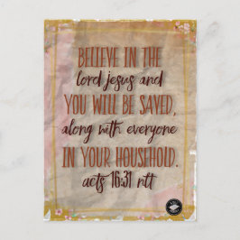 ポストカード - 聖書の言葉 使徒の働き 16:31 新改訳