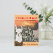 ポストカード。 良いことがやってくる ママラマ ポストカード (スタンド正面)