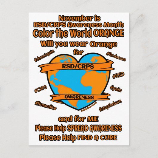 ポストカード…色を付ける世界オレンジ…RSD/CRPS ポストカード (正面)