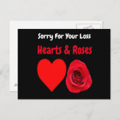 ポストカード 虹 ハートとバラ ごめんなさい 喪失 (正面/裏面)
