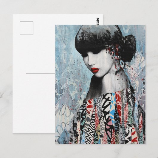 ポストカード - 赤い口紅 (正面/裏面)