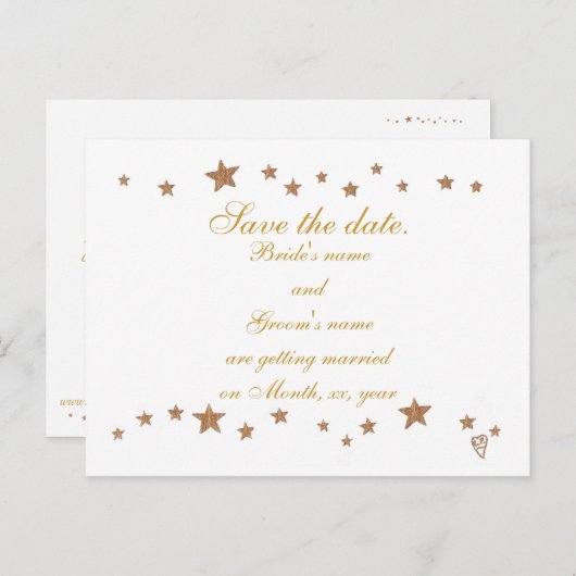 ポストカード、金ゴールド星を保存縁ど 案内ポストカード (正面/裏面)