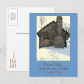 ポストカード, "雪の rustic Pioneer Cabin" ポストカード (正面/裏面)