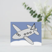 ポストカード - 雲の上を飛行機が飛ぶ (スタンド正面)