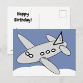 ポストカード - 雲の上を飛行機が飛ぶ (正面/裏面)