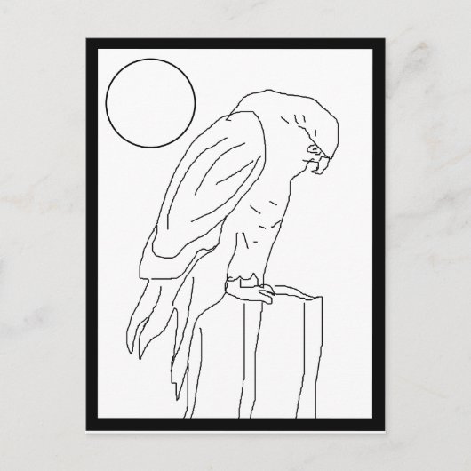 ポストカード – 《鳥》ハヤブサを色に合わせる (正面)