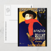 ポストカード： Aristide Bruant by Toulouse-Laurec ポストカード (正面/裏面)