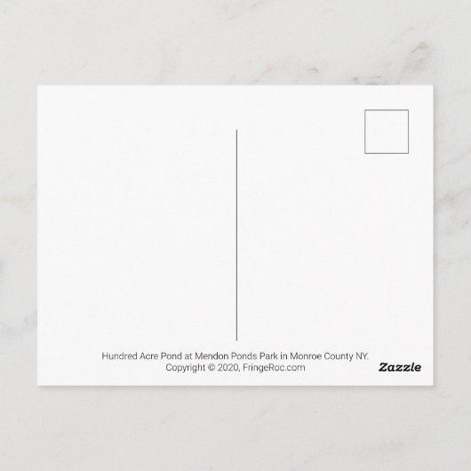 ポストカード – Hunden Acre Pond at Mendon (裏面)