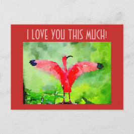 ポストカード – Pink Flamingo - I love you this much!