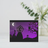 ポストカード – Purple&Black Unicornシルエットデザイン (スタンド正面)