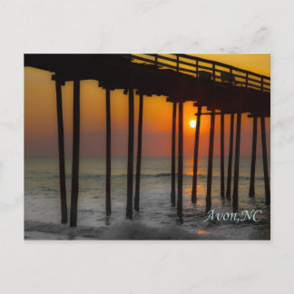ポストカード – Sunrise at the Pier, Avon, NC
