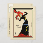 ポストカード: Toulouse Laurec - Jane Avril ポストカード (正面/裏面)