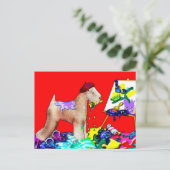 ポストカード: Wheaten Terrier Artist (Red Bkgd) ポストカード (スタンド正面)