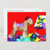 ポストカード: Wheaten Terrier Artist (Red Bkgd) ポストカード (正面/裏面)