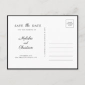 ポストカー日付を横モダンに保存 インビテーションポストカード (裏面)