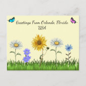 ポストクロッシングかわいいフローラの挨拶 ポストカード (正面)