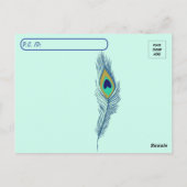 ポストクロッシングカラフルピーコック葉書 ポストカード (裏面)