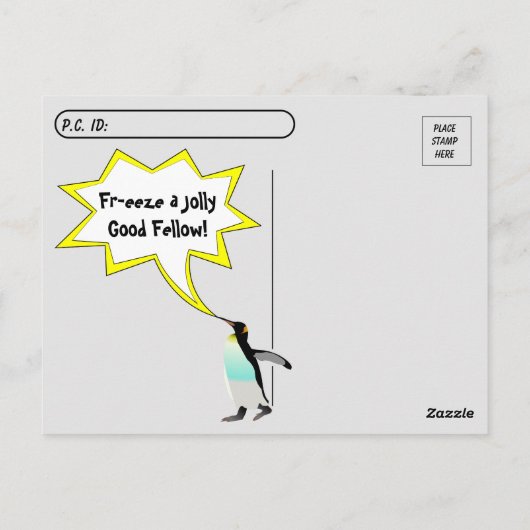 ポストクロッシングキングペンギンおもしろい誕生日はがき ポストカード (裏面)