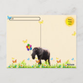 ポストクロッシング楽しい象の誕生日ポストカード ポストカード (裏面)