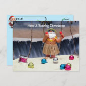 ポストクロッシング – サンタクロースビーチパーティークリスマス ポストカード (正面/裏面)