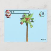 ポストクロッシング – サンタクロースビーチパーティークリスマス ポストカード (裏面)