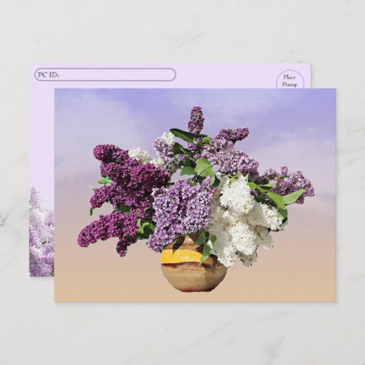 ポストクロッシング – ライラックのブーケ シーズンポストカード (正面/裏面)