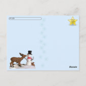 ポストクロッシング – 雪だるまとトナカイおもしろい冬 ポストカード (裏面)