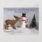 ポストクロッシング – 雪だるまとトナカイおもしろい冬 ポストカード (正面)
