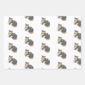 ポストサムオポッサムバラフローラギフトラップラッピング ラッピングペーパーシート (正面3)