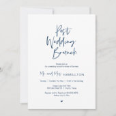 ポストズ結婚・ブルンチ、ミニマモダンリスト、シンプル投稿 招待状 (正面)