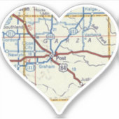 ポストテキサス州ヴィンテージマップ シール (正面)