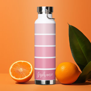 ポストピンクレトロストライプグラデーション – スクリプト名 ウォーターボトル