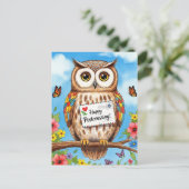 ポストフクロメール鳥ハッピーポストクロッシング葉書 ポストカード (スタンド正面)